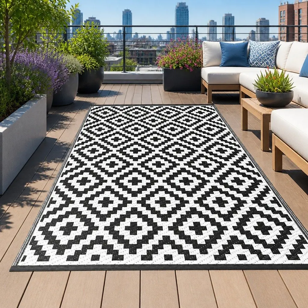 Reversible Outdoor Rug 120x180cm for Various Uses