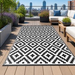 Outdoor Rug 120x180cm Reversible Dual-Sided Area Mat Patio Garden Camping Beach