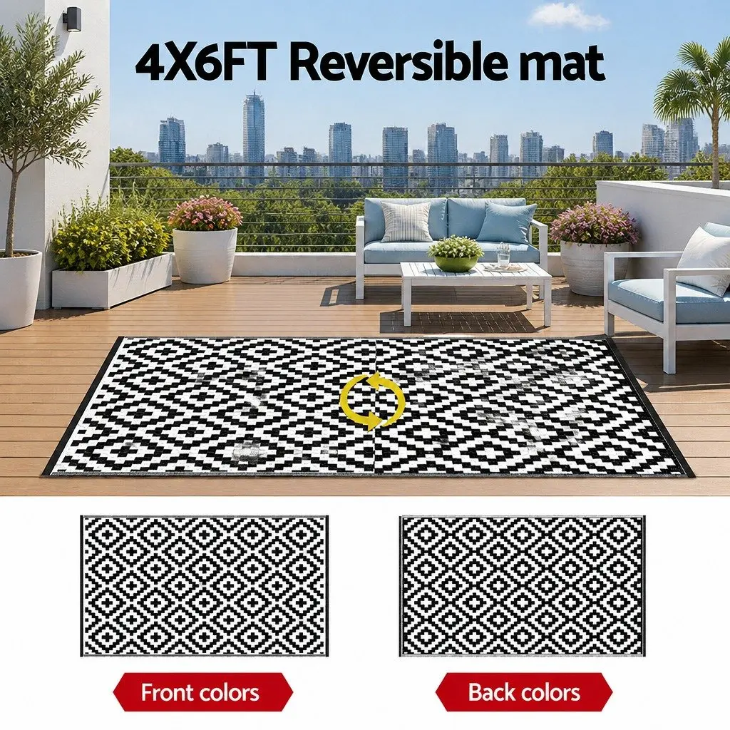 Reversible Outdoor Rug 120x180cm for Various Uses