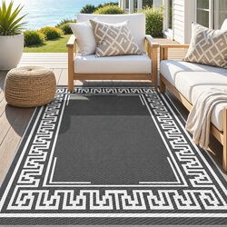 Practical Reversible Outdoor Rug 152x244cm Grey