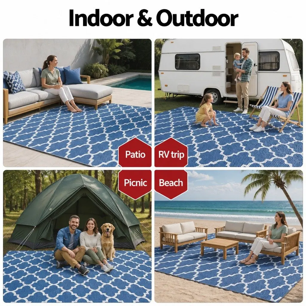 274x366cm Outdoor Rug for Patios and Camping