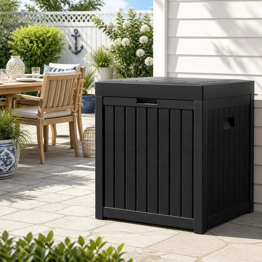 Outdoor Storage Box Weather-resistant Polypropylene 195L Black