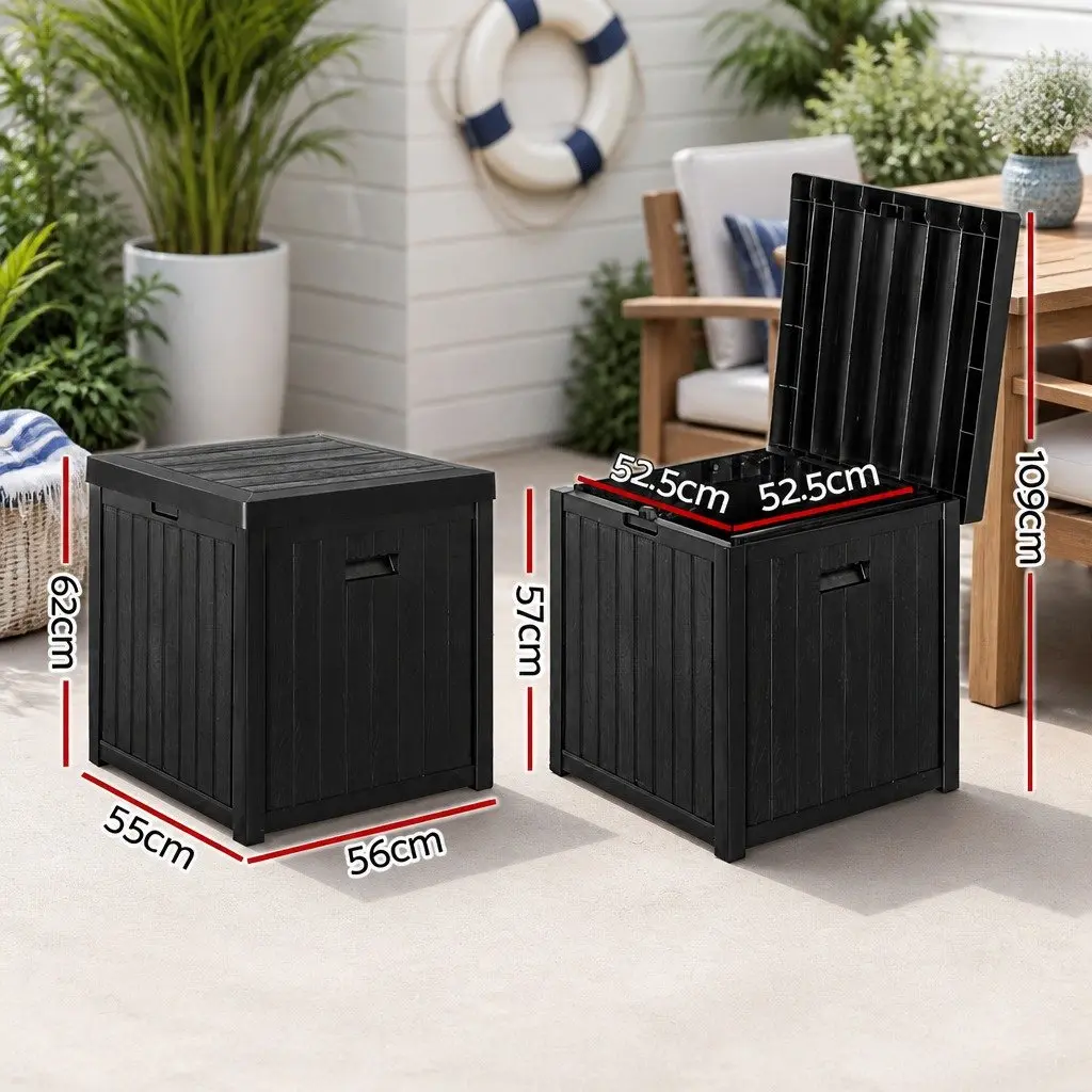 Outdoor Storage Box Weather-resistant Polypropylene 195L Black