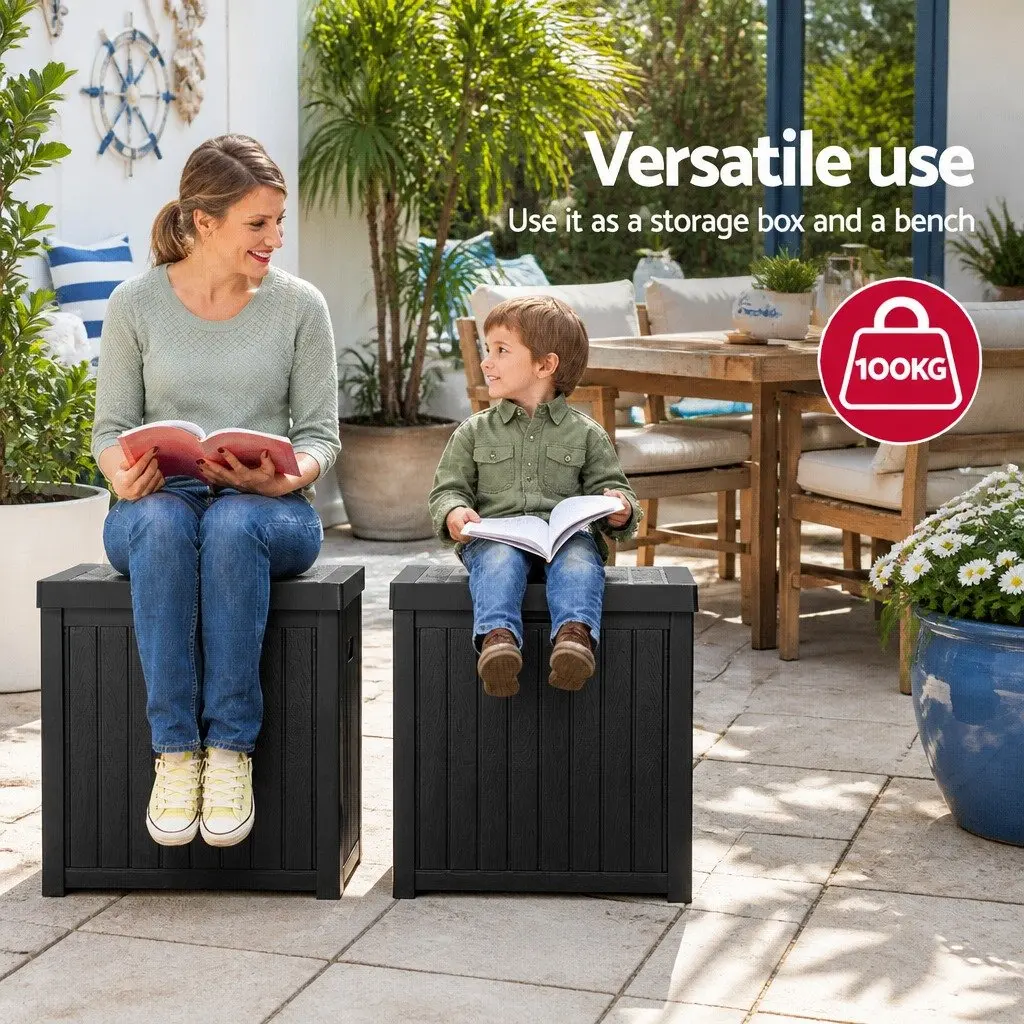 Outdoor Storage Box Weather-resistant Polypropylene 195L Black