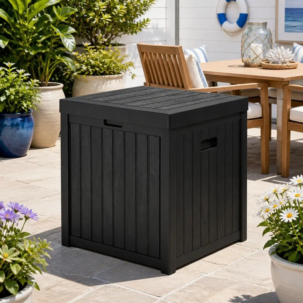 Outdoor Storage Box Weather-resistant Polypropylene 195L Black