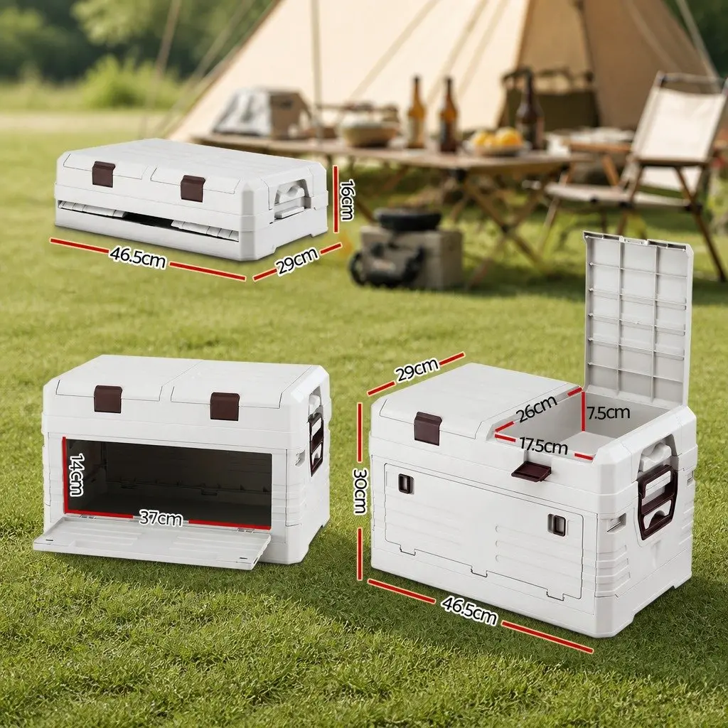 Outdoor Storage Box Collapsible Portable 40L Beige