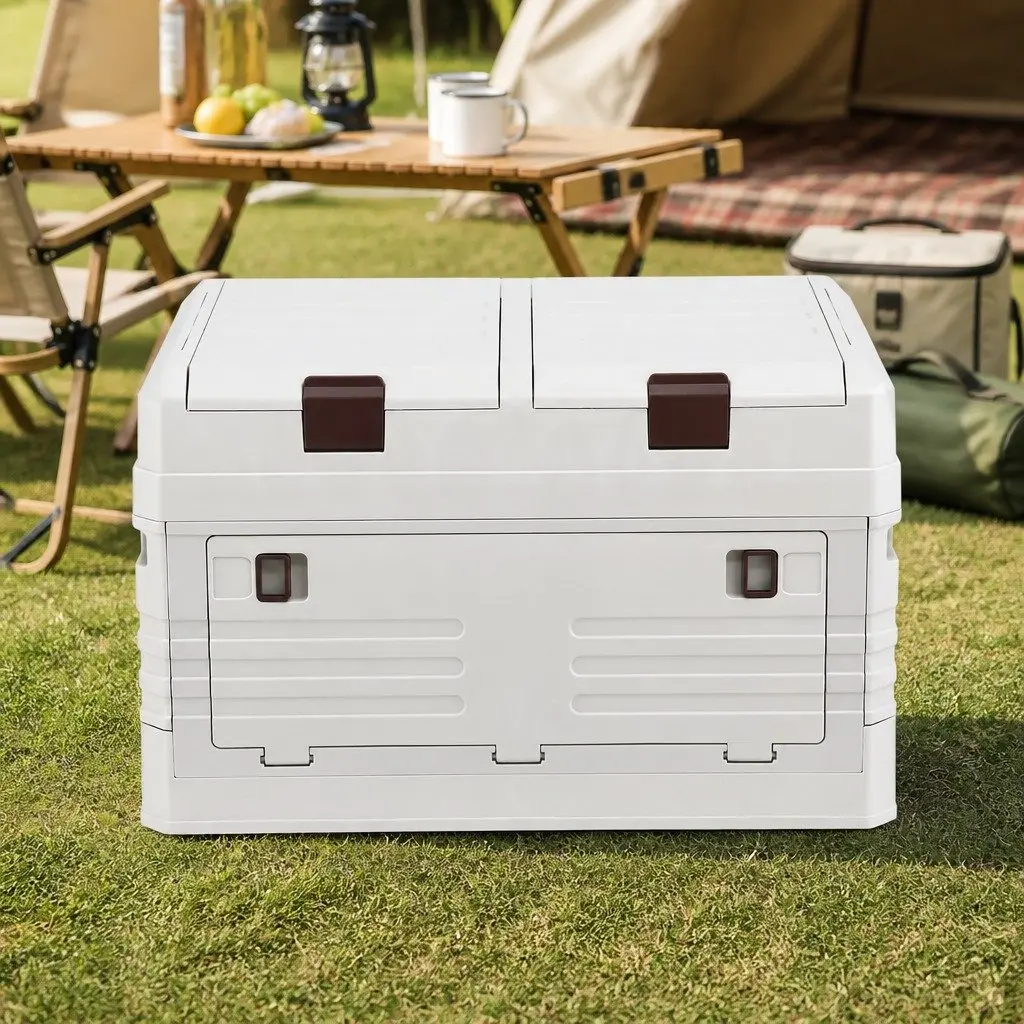 Outdoor Storage Box Collapsible Portable 40L Beige