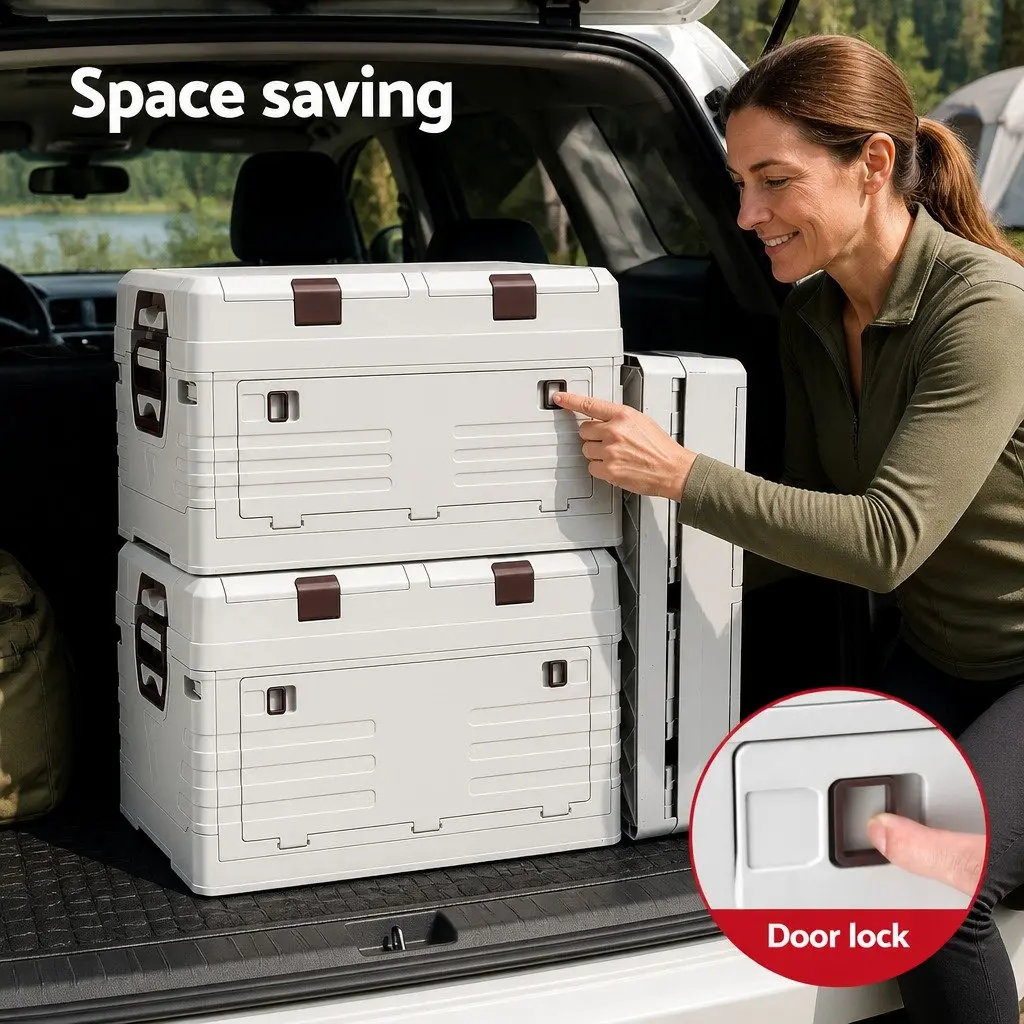 Outdoor Storage Box Collapsible 60L Beige