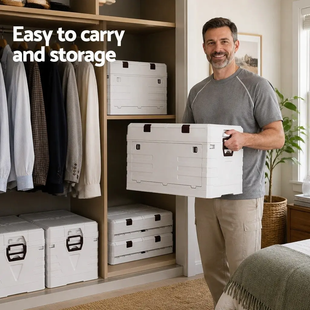 Outdoor Storage Box Collapsible 60L Beige