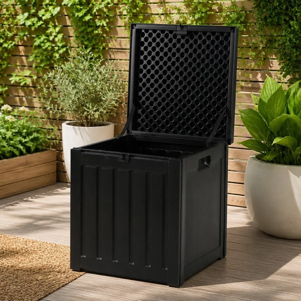 Black Storage Box 80L for Toys and Tools