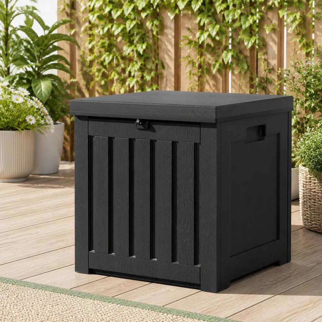 Outdoor Storage Box Lockable 80L Polypropylene Black