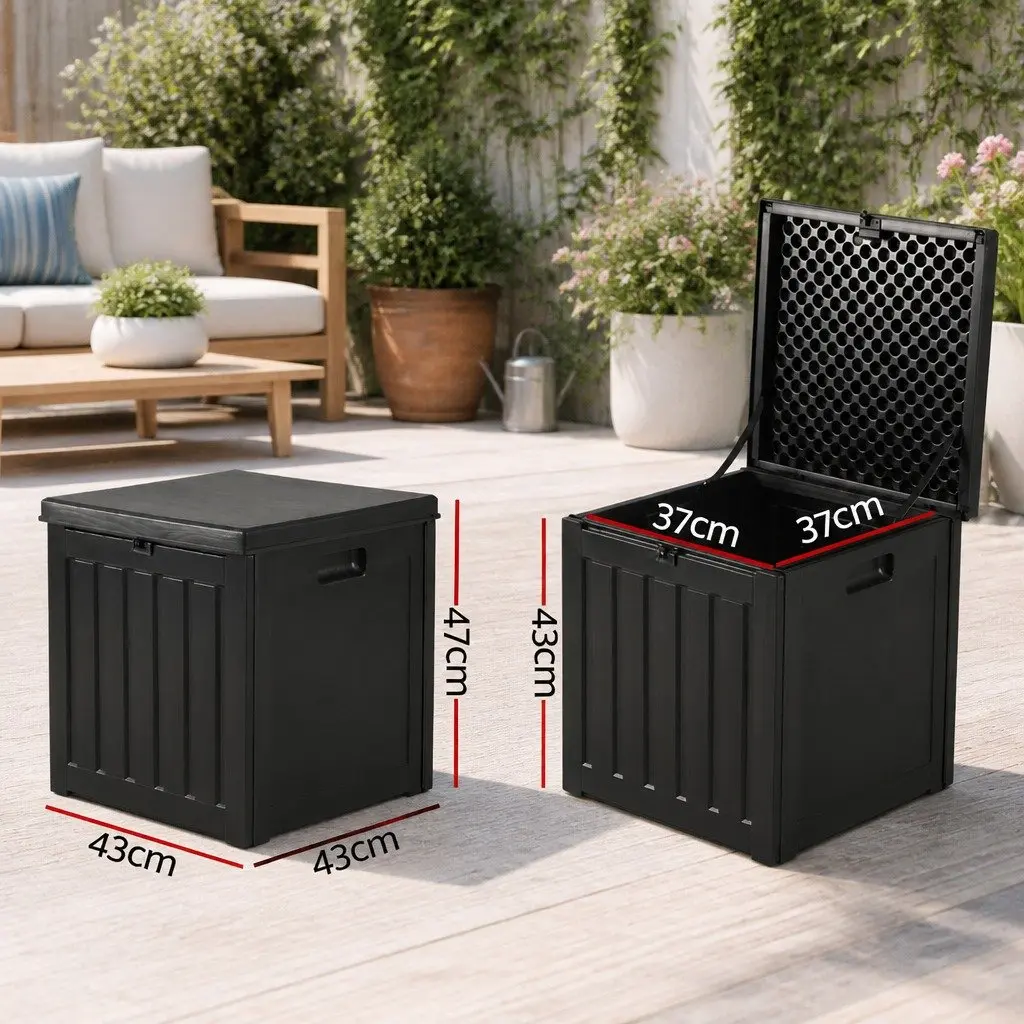 Outdoor Storage Box Lockable 80L Polypropylene Black
