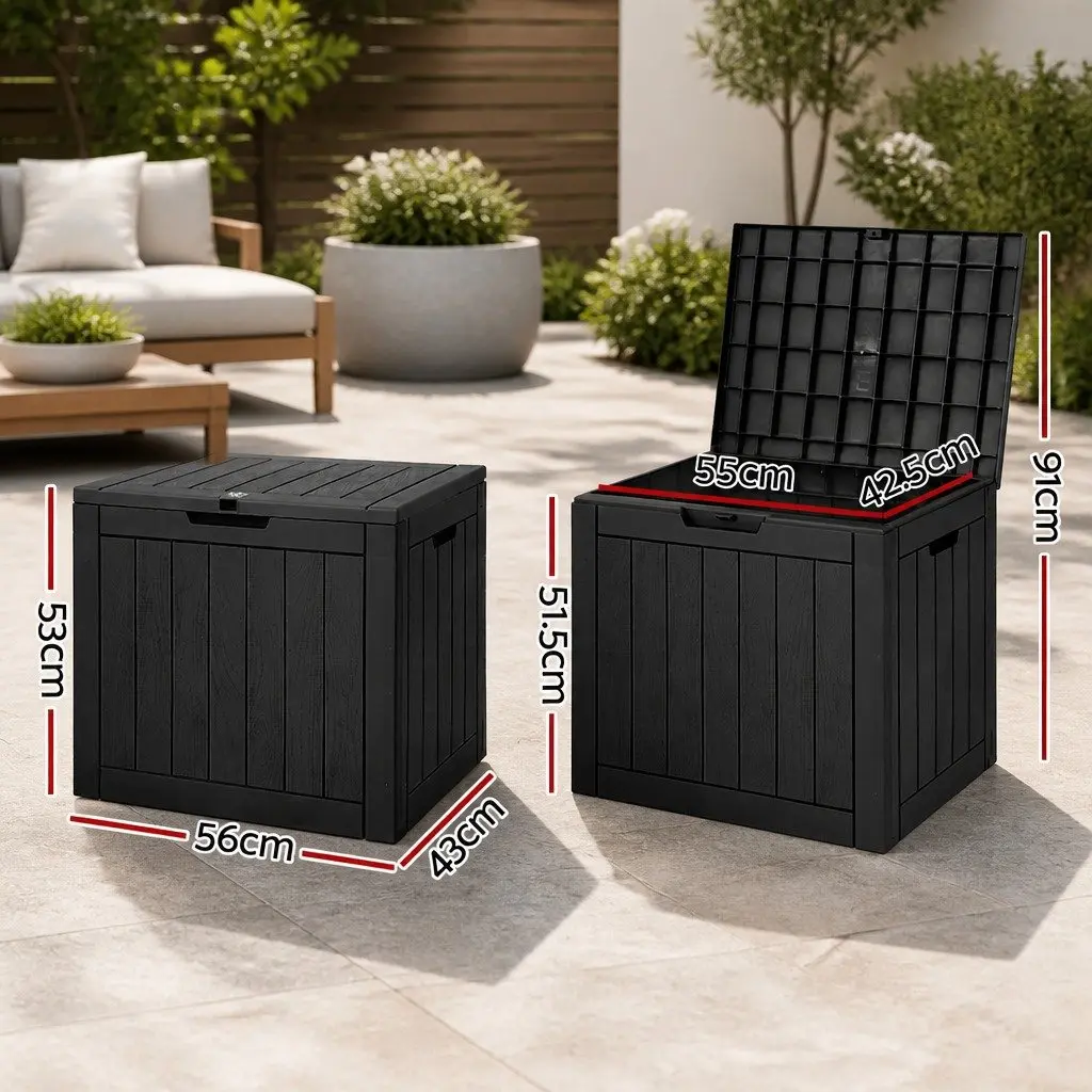 Outdoor Storage Box Polypropylene 118L Black