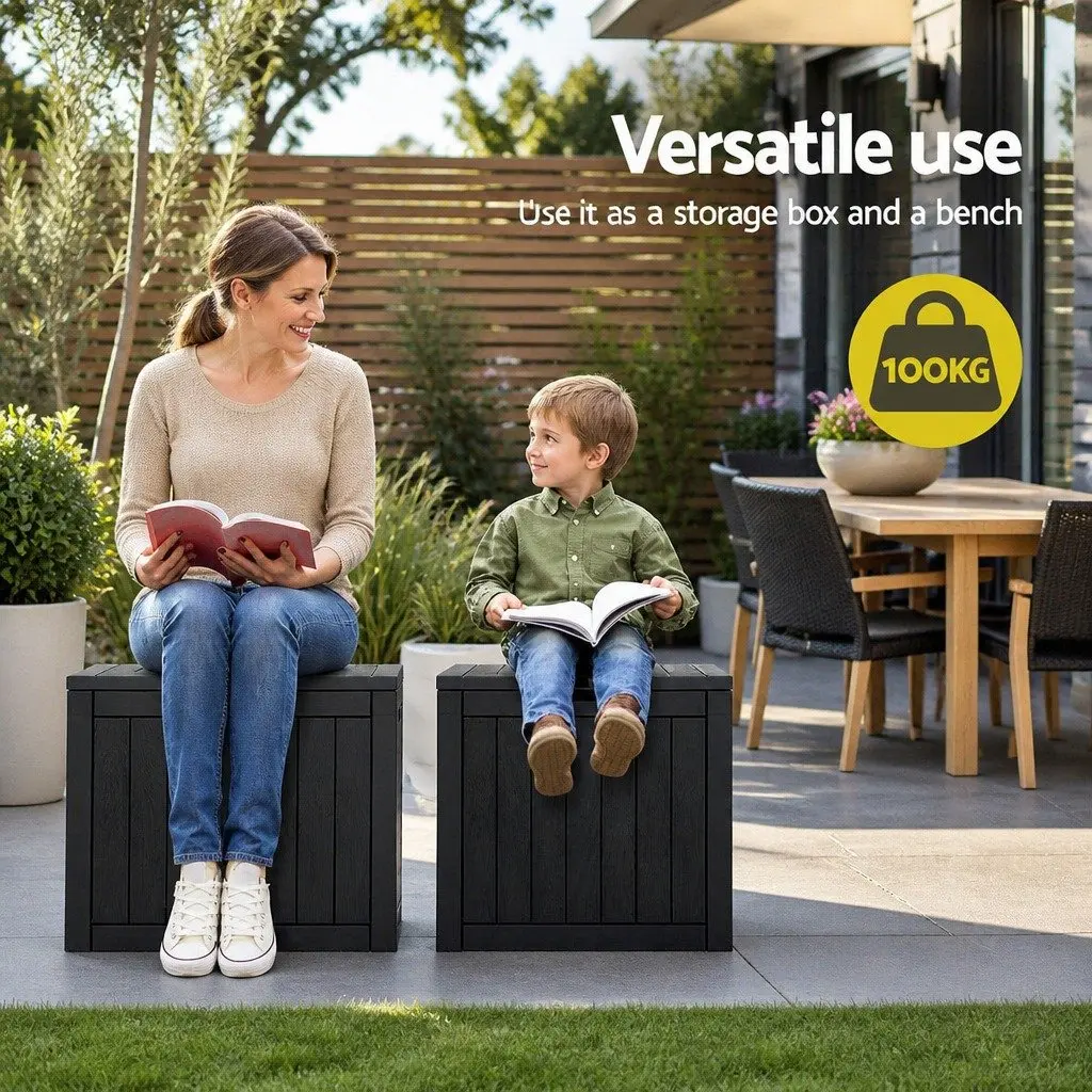 Outdoor Storage Box Polypropylene 118L Black