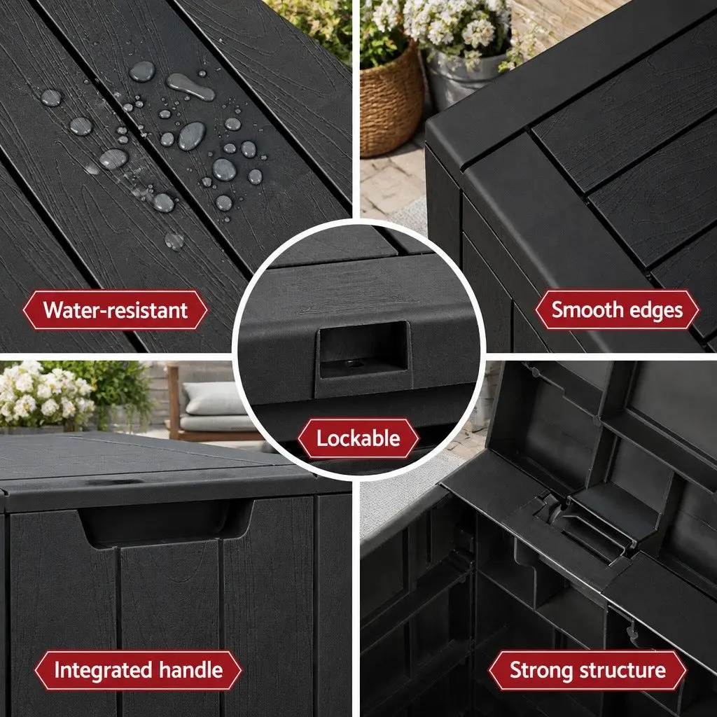 Outdoor Storage Box Polypropylene 118L Black