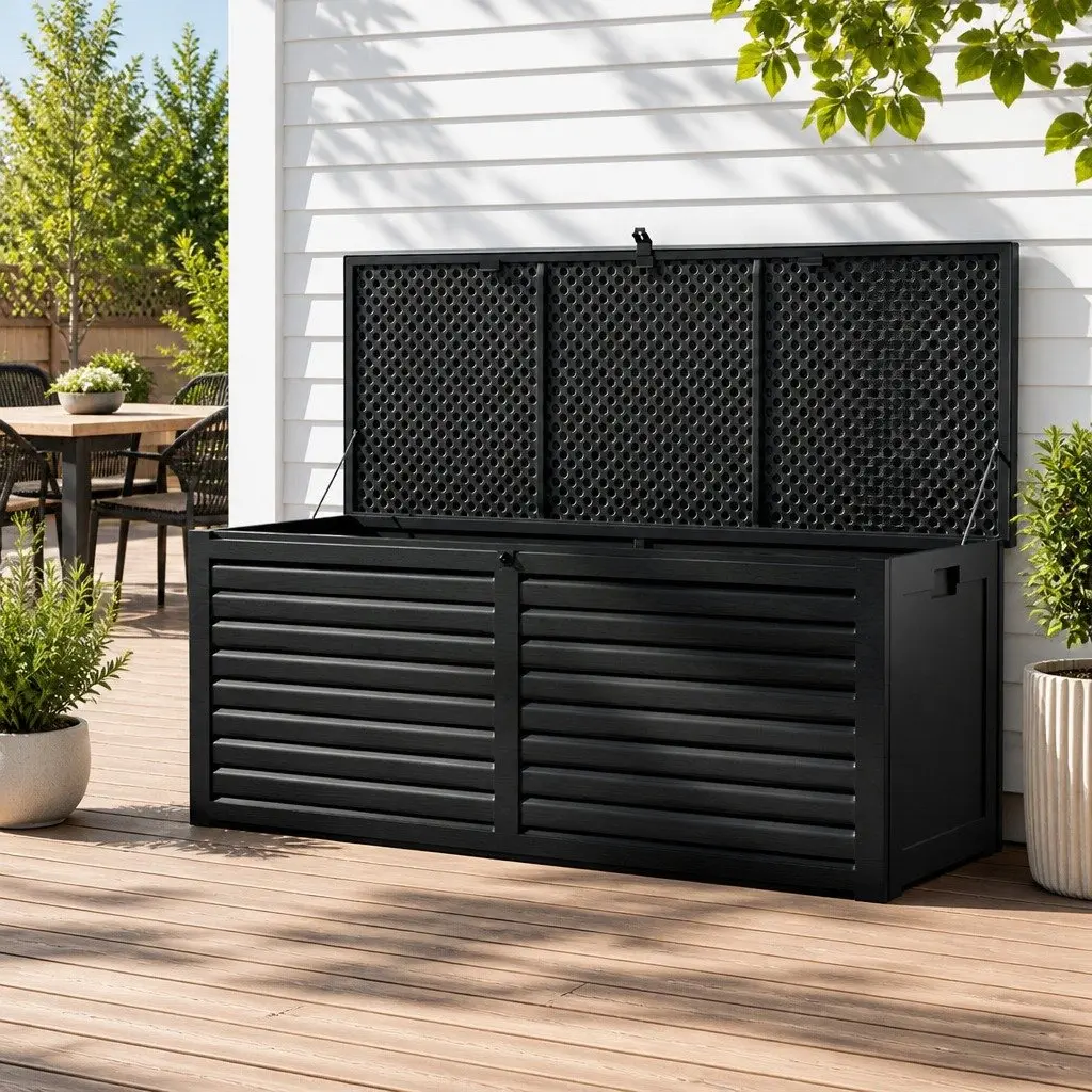 Outdoor Storage Box Weather-resistant 390L Black