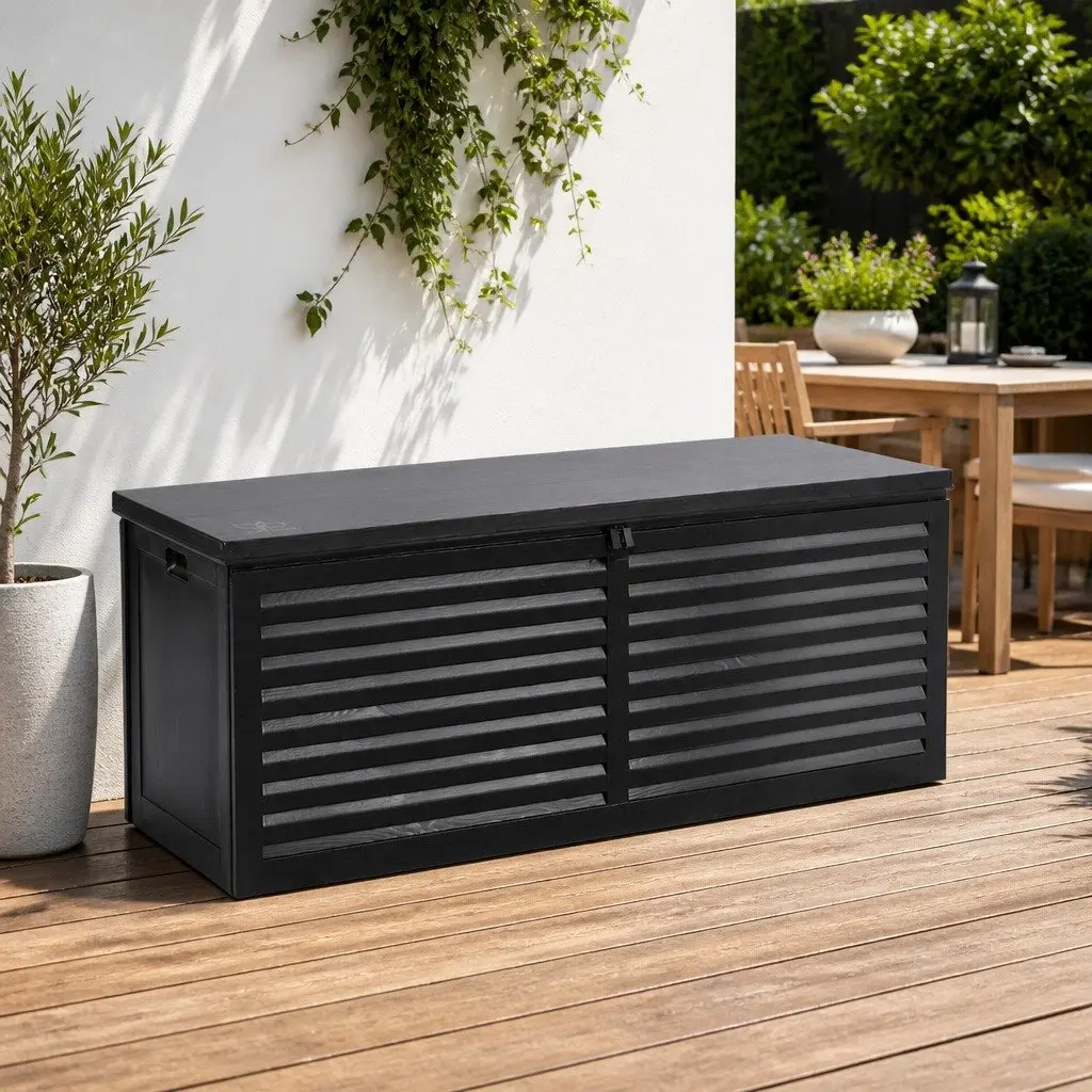 Outdoor Storage Box Weather-resistant 390L Black