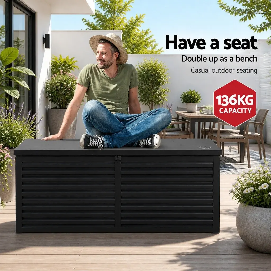 Outdoor Storage Box Weather-resistant 390L Black