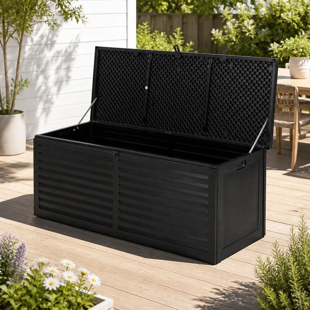 Outdoor Storage Box Weather-resistant 390L Black