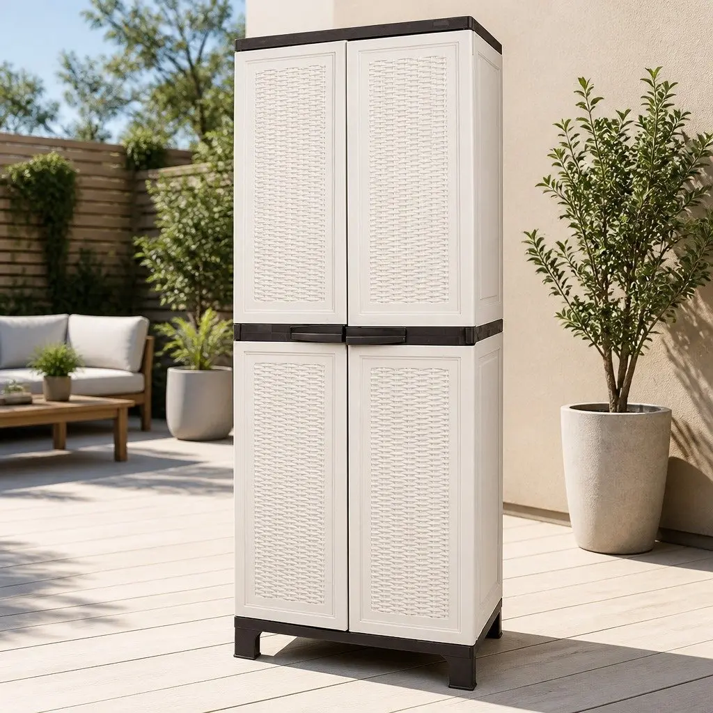 Tall Lockable Storage Cabinet for Gardens and Patios