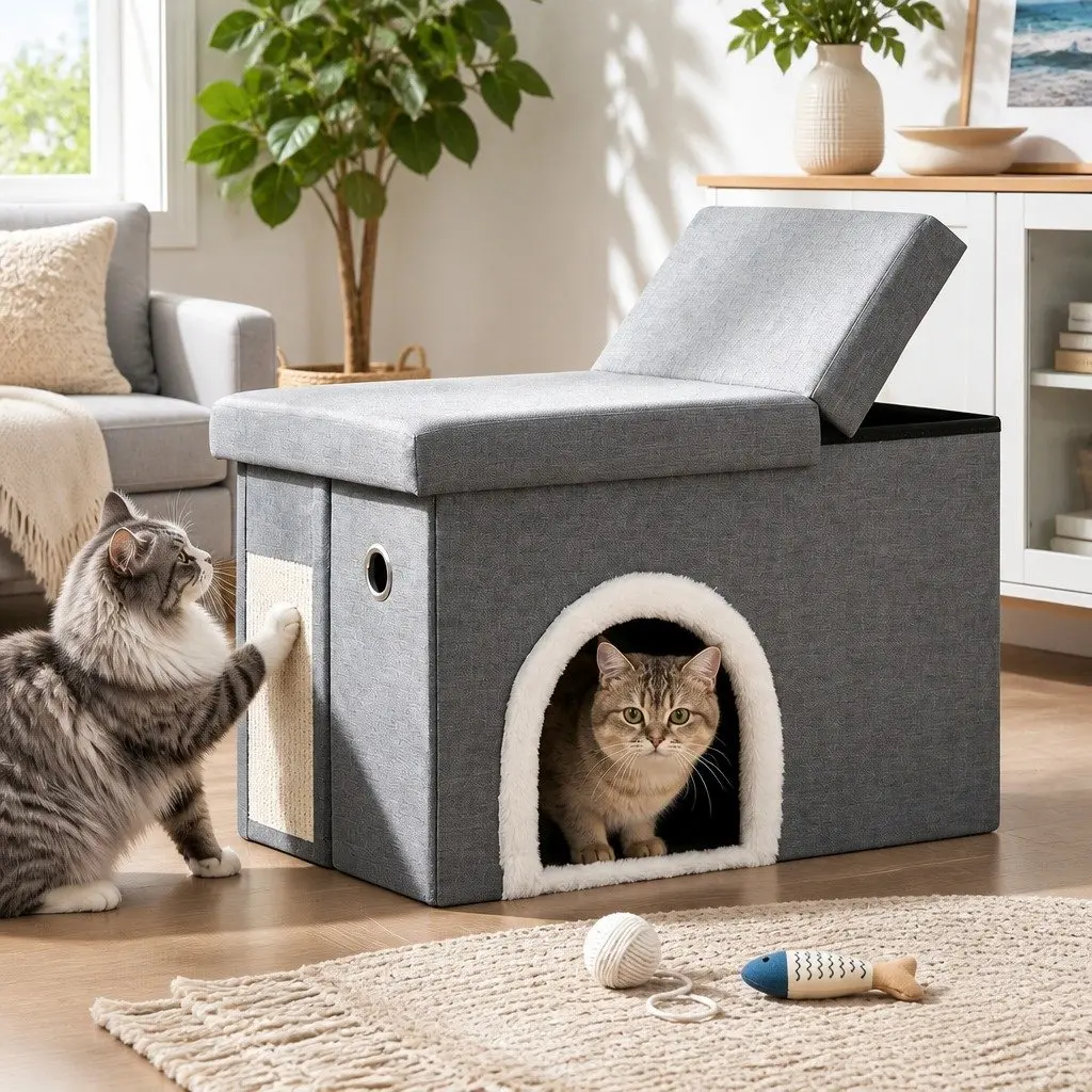 Storage Ottoman for Cat Litter in Any Room