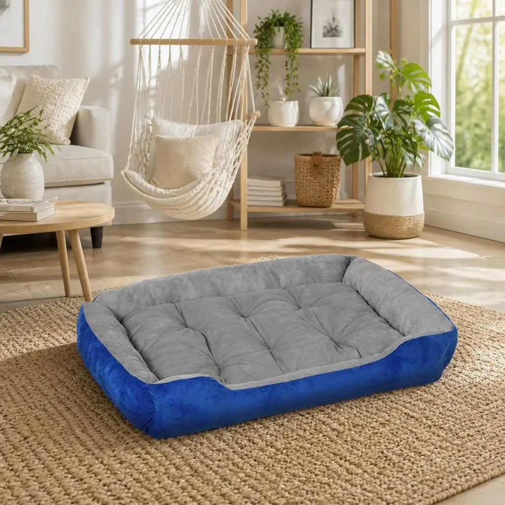 Pet Bed Mattress Oxford Cloth PP Cotton Large Navy Washable Soft Cushion Sleep Mat