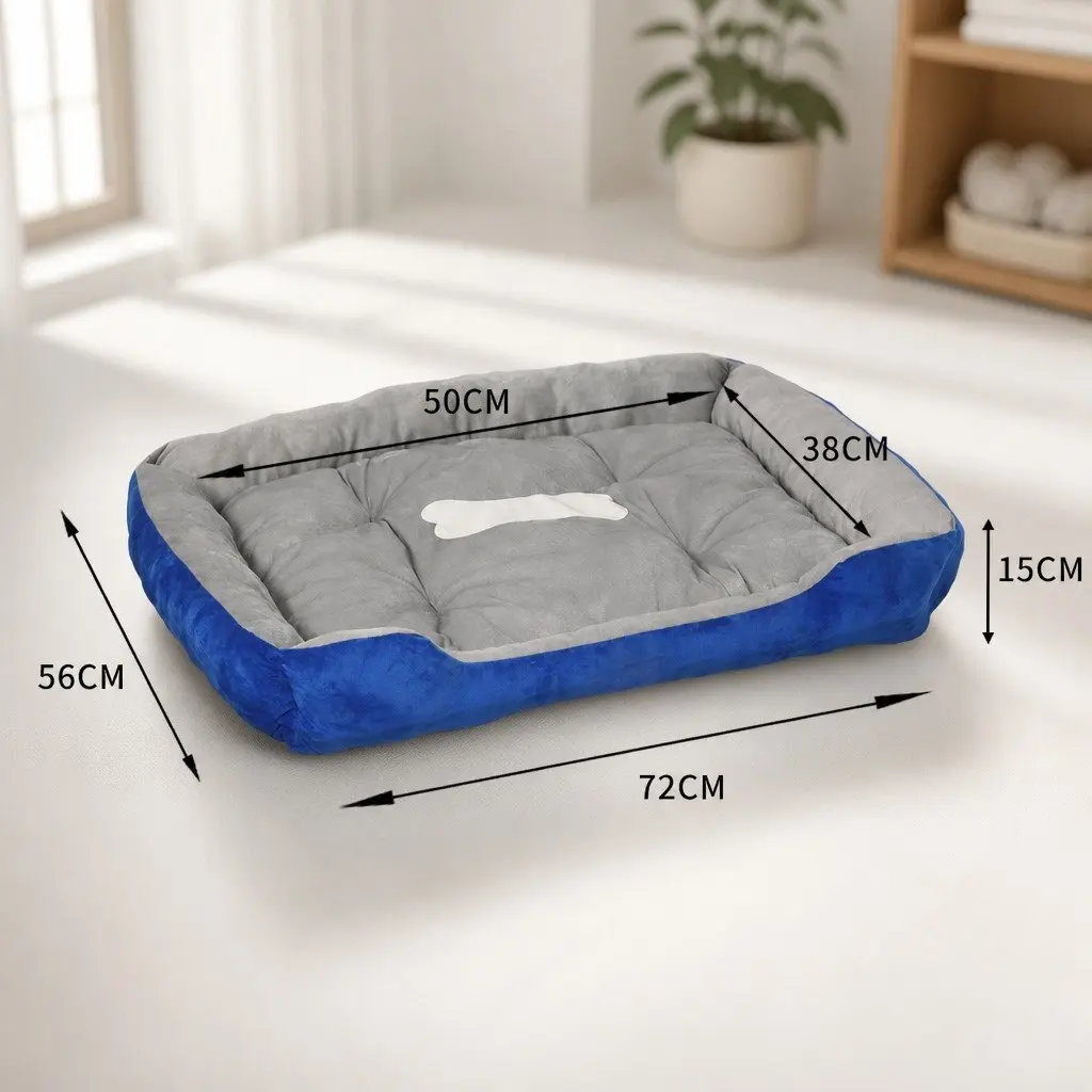 Pet Bed Dog Beds Mattress Medium M Navy Soft Warm Comfortable Sleep Bedding
