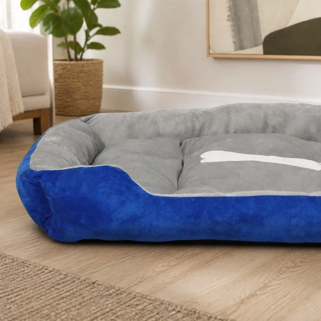 Pet Bed Dog Beds Mattress Medium M Navy Soft Warm Comfortable Sleep Bedding