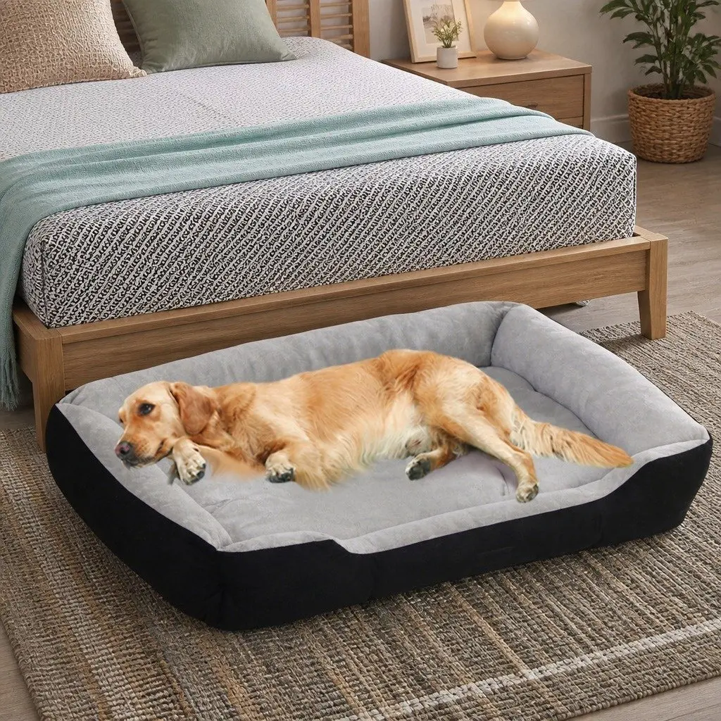 XXL Sleeping Mat Soft Oxford Cloth Warm Pet Bed for Dogs Cats Grey Black or Grey Navy