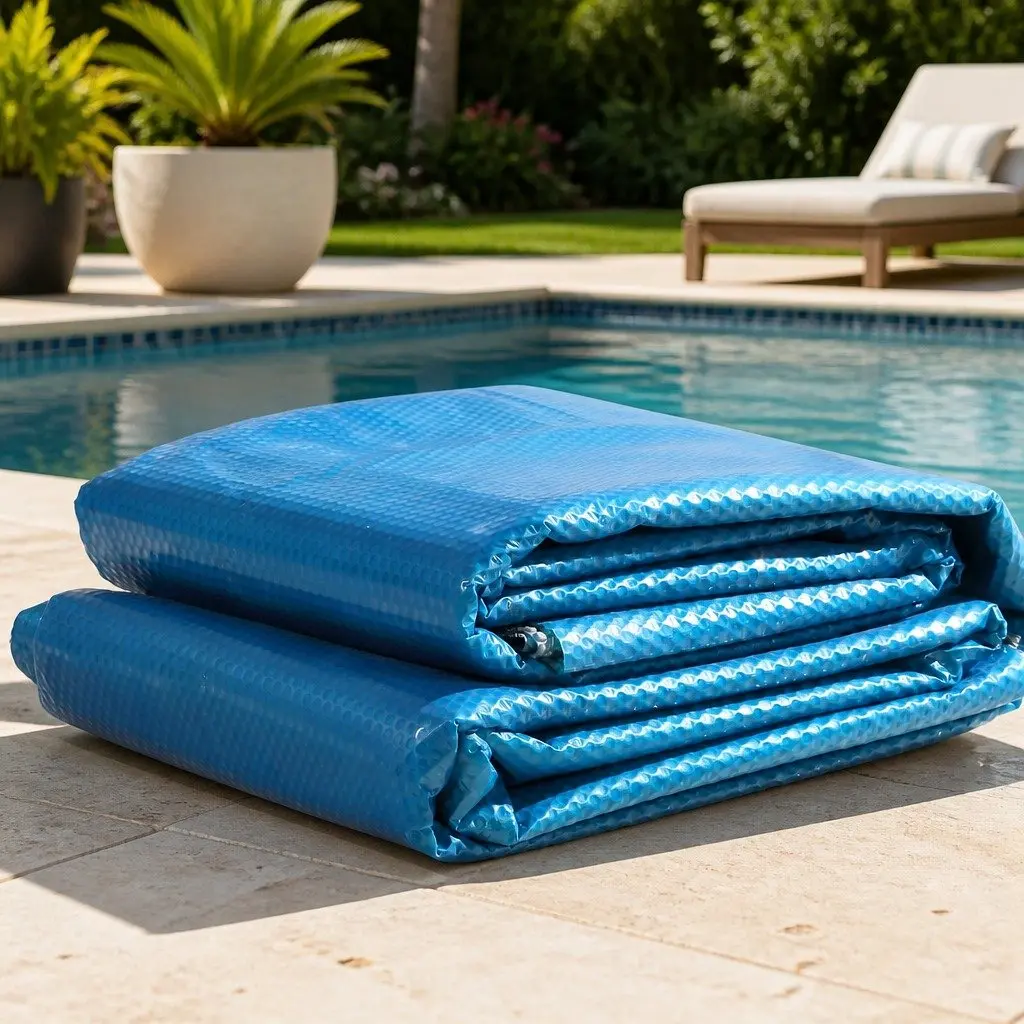 Solar Swimming Pool Cover 10m x 4.7m 400 Micron Bubble Blue Silver