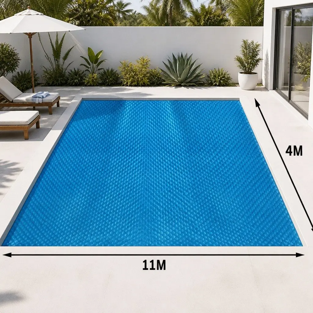 Solar Swimming Pool Cover 11m x 4m 400 Micron Bubble UV Chemical Resistant