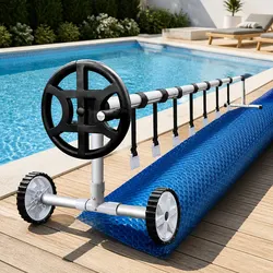 Practical 10x4m Solar Cover & Roller for Your Pool