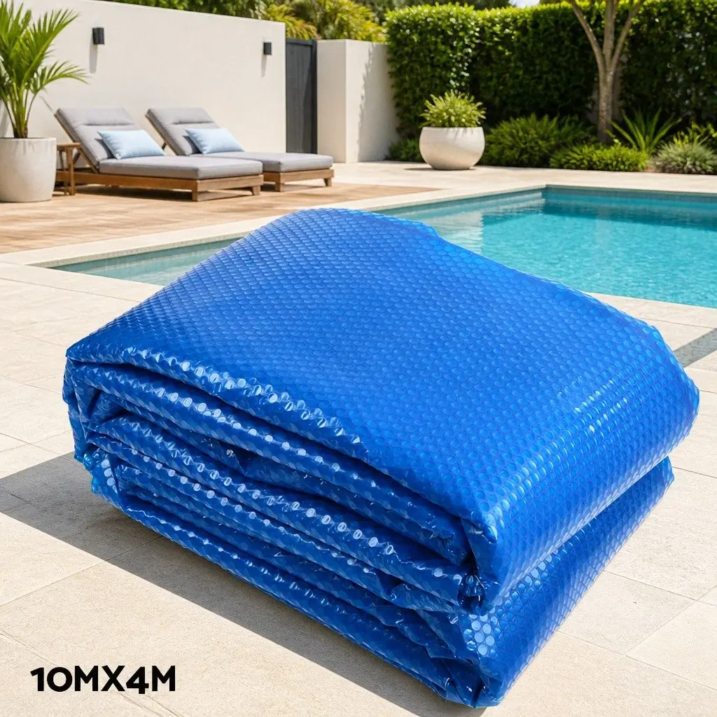 Pool Cover 500 Micron Blue 10x4m with Aluminium Roller Kit