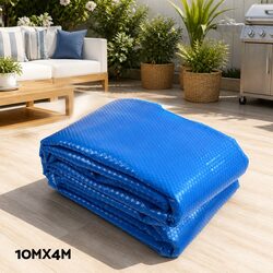 Pool Cover 10x4m Solar Blanket 500 Micron Blue with Aluminium Roller Kit