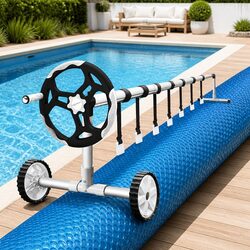 Practical 10x4m Pool Cover and Roller for Everyday Use