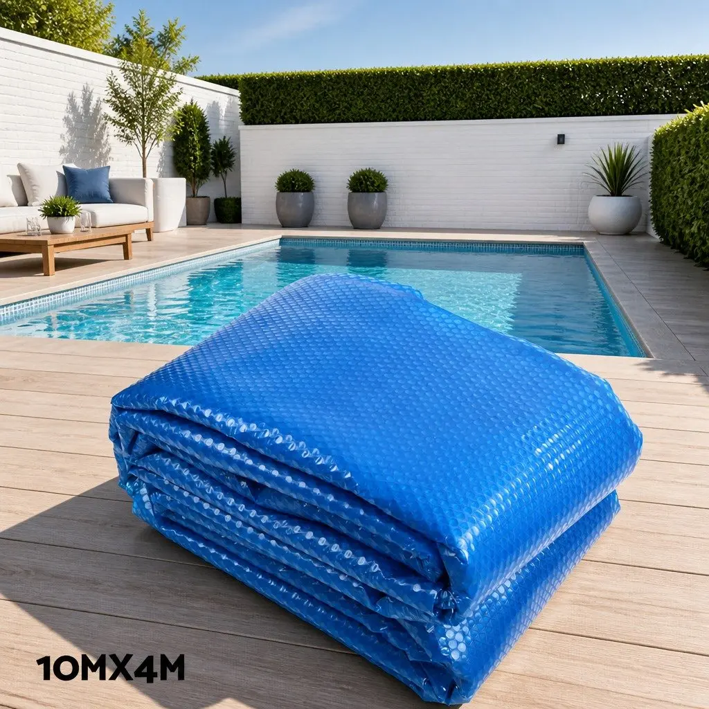 Pool Cover 10m x 4m Blue Solar Blanket 500 Micron with Aluminium Roller System