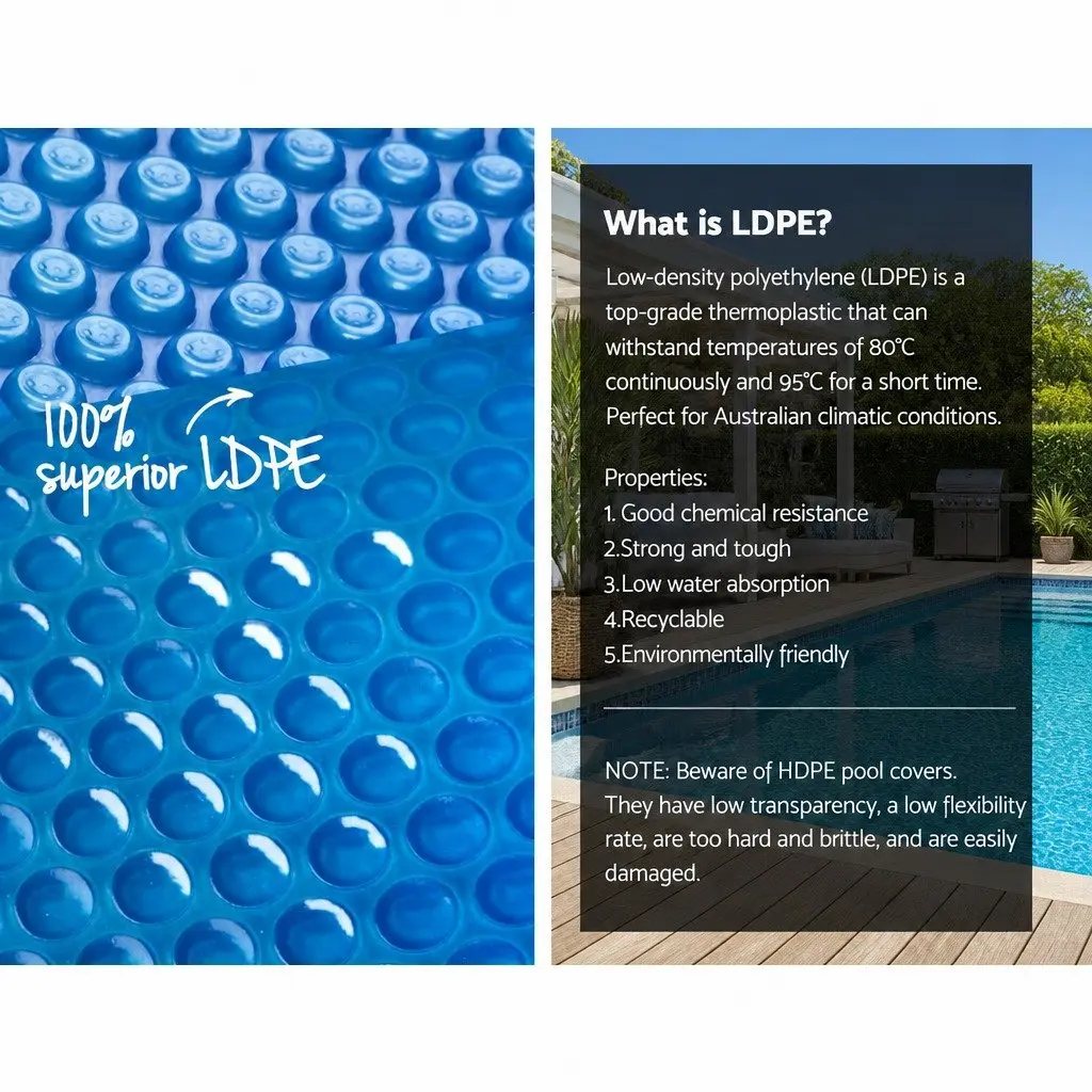 Pool Cover 10m x 4m Blue Solar Blanket 500 Micron with Aluminium Roller System