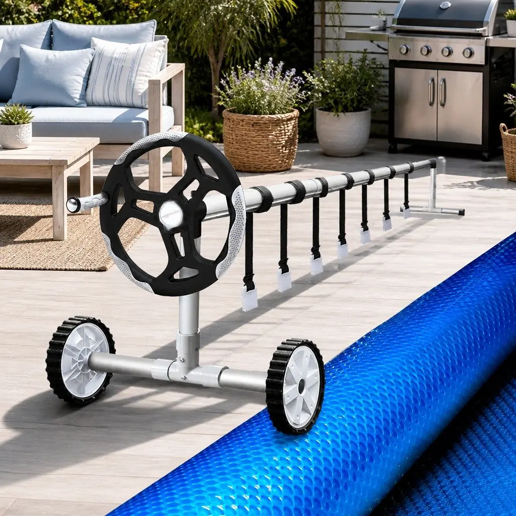 Pool Cover 10m x 4m Blue Solar Blanket 500 Micron with Aluminium Roller System