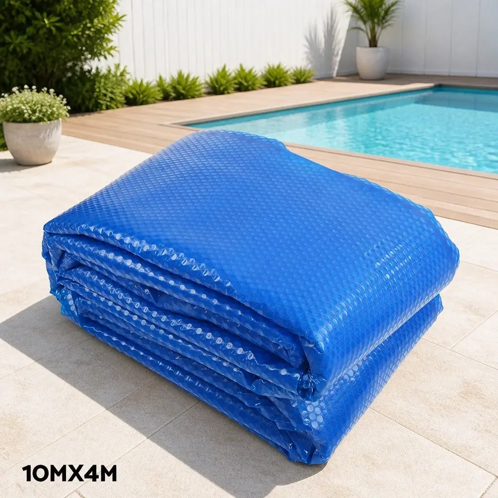 Solar Pool Cover 500 Micron Blue 10x4m with Adjustable Aluminium Roller for Swimming Pool