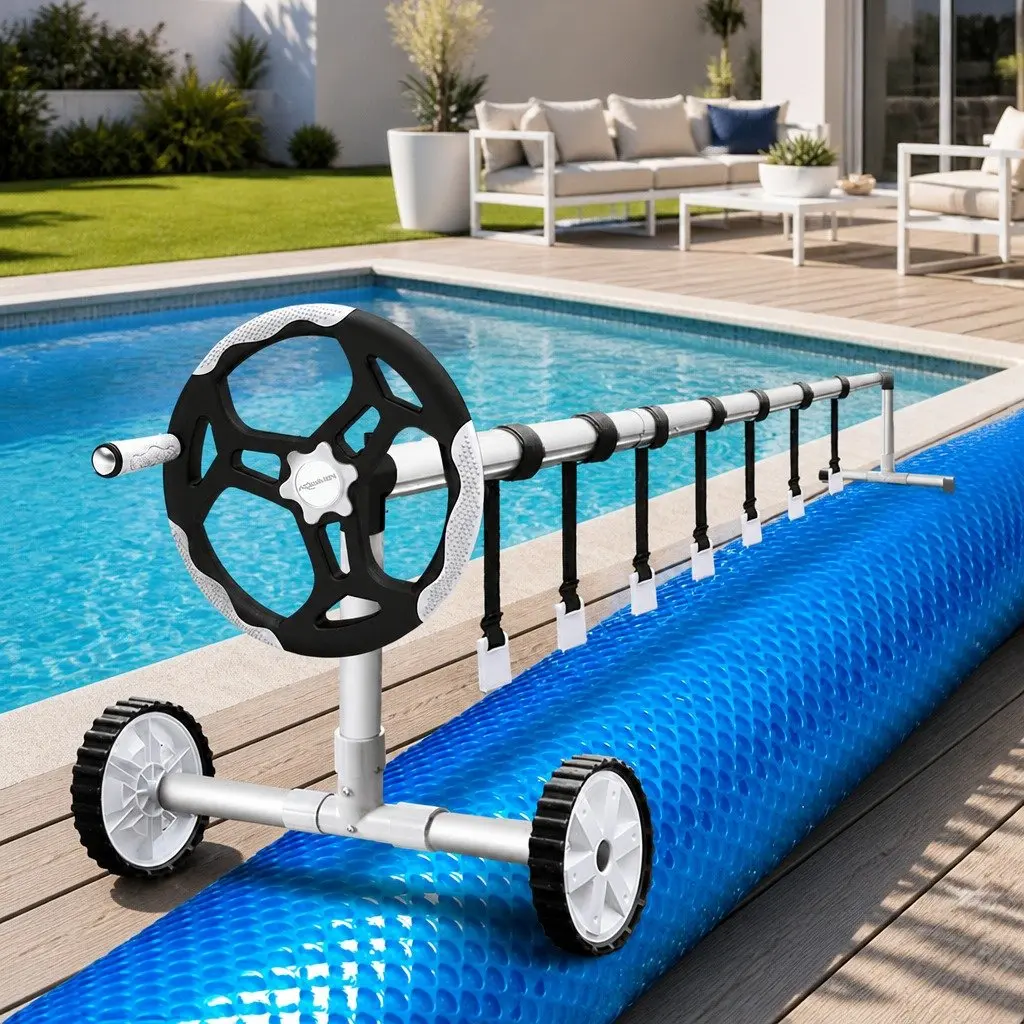 Pool Cover 10x4m 500 Micron Solar Blanket with Aluminium Roller System Portable