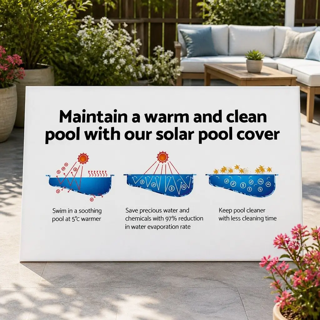 Solar Pool Cover 10x4m 500 Micron Bubble Swimming Pool Blanket Blue Silver