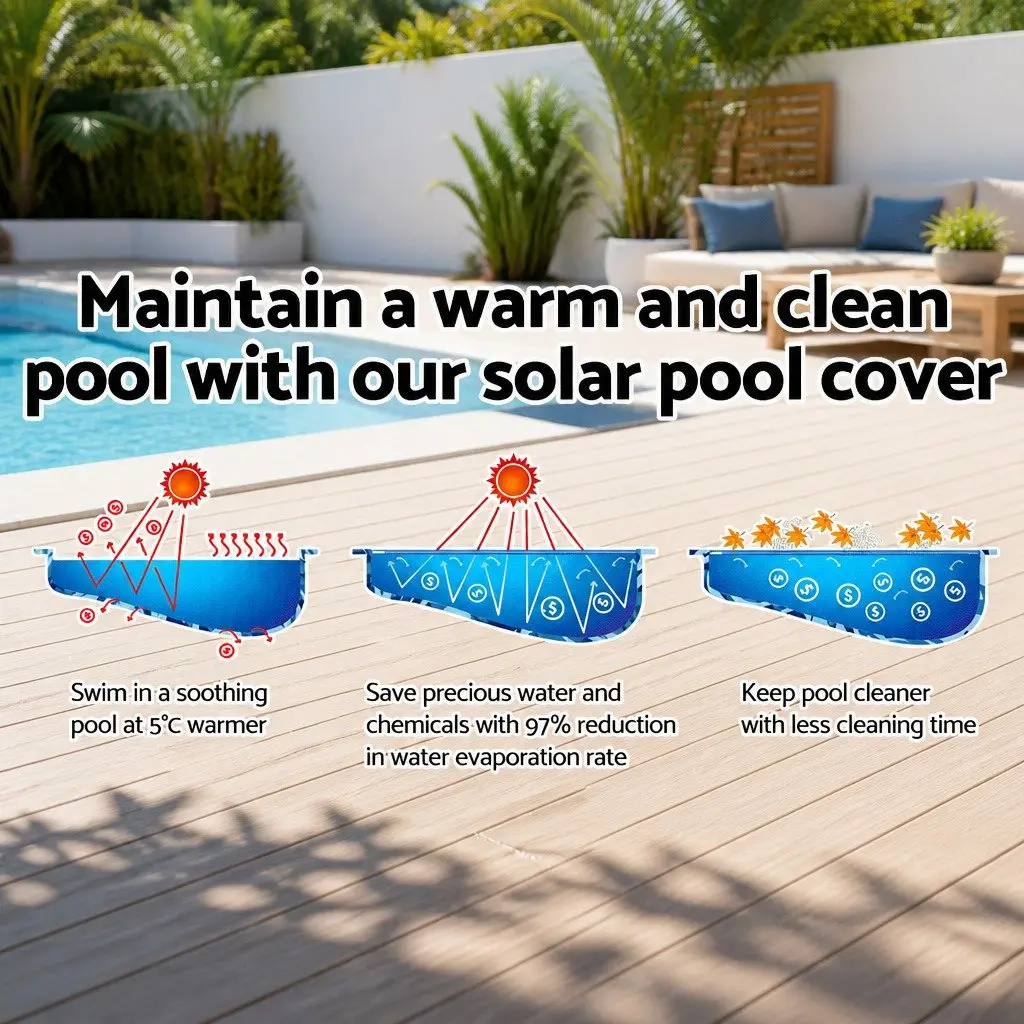 Solar Pool Cover 10x4m 500 Micron Swimming Pool Blanket Blue Heat Retention
