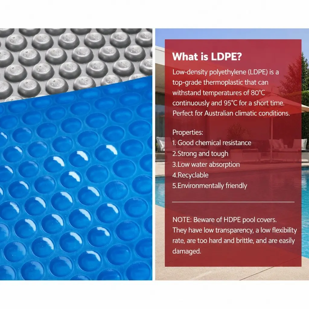 Pool Cover Solar Blanket 10.5x4.2m 500 Micron Adjustable Roller Set Blue