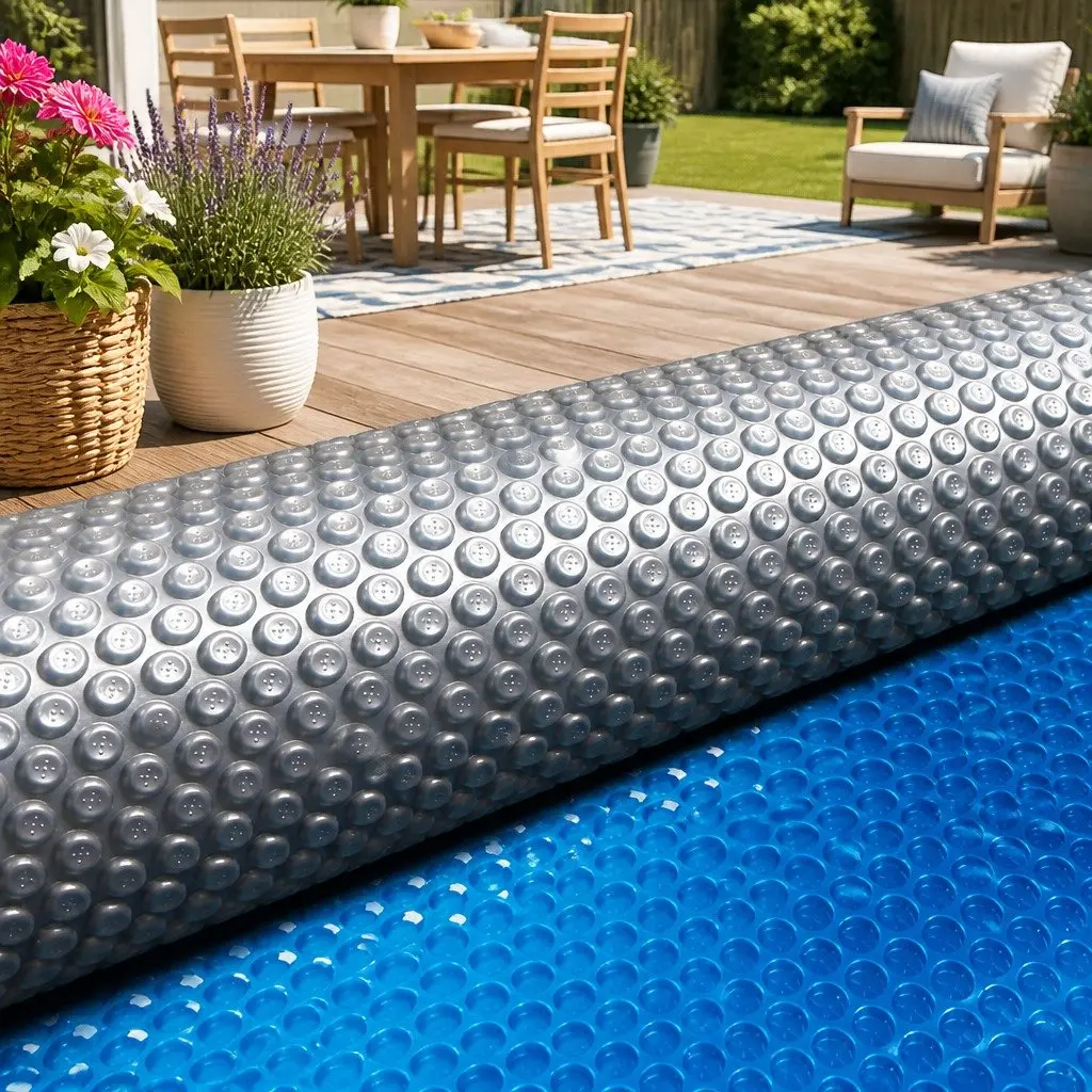 Solar Pool Cover 10.5x4.2m 500 Micron Bubble Blue Silver Isothermal Swimming