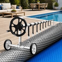 Practical Solar Pool Cover System for Year-Round Use