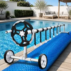 Practical Solar Pool Cover and Roller for Everyday Use