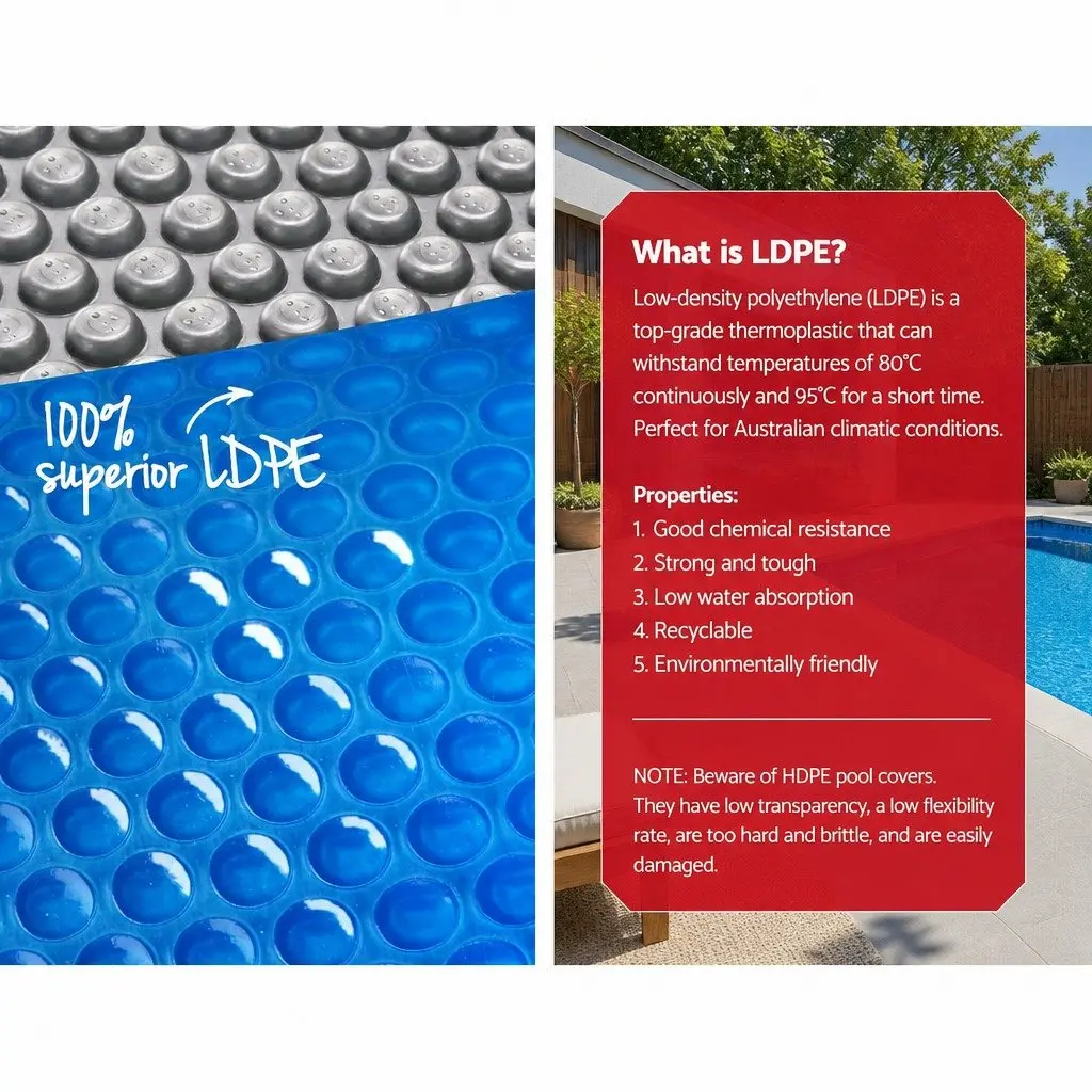 Solar Pool Cover 11m x 4.8m Blue 500 Micron with Aluminium Roller Durable Construction