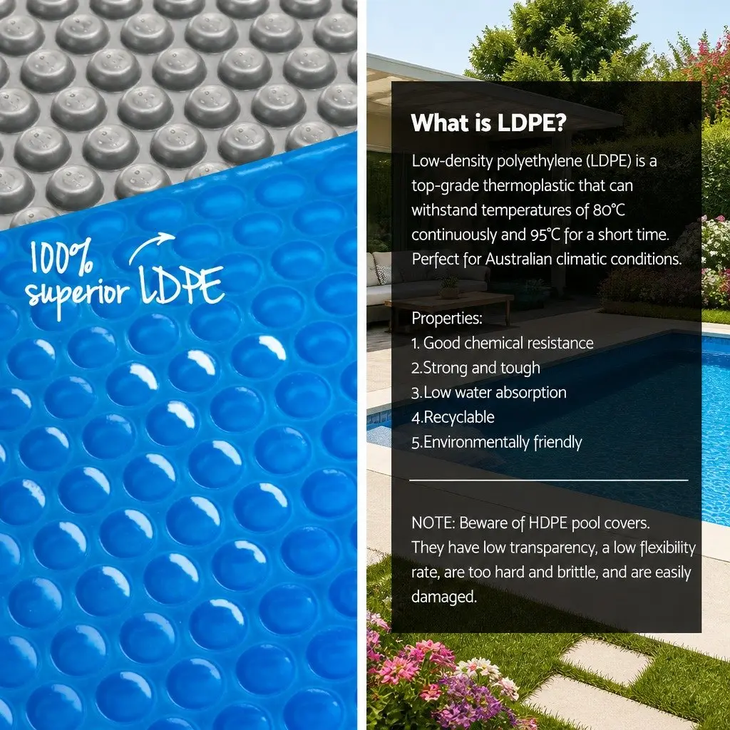 Pool Cover 11x4.8m 500 Micron Blue with Aluminium Roller Adjustable 2.95m to 6m