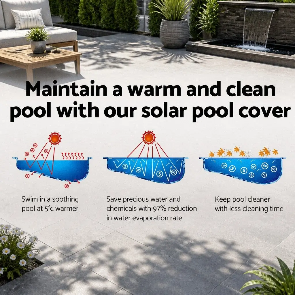 Solar Pool Cover 11x4.8m 500 Micron Blue Low Density Polyethylene