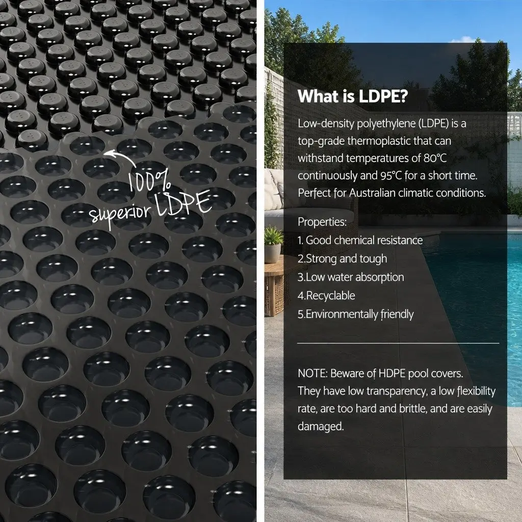 Solar Pool Cover 11x4.8m 600 Micron Blue Black with Aluminium Roller 5.55m